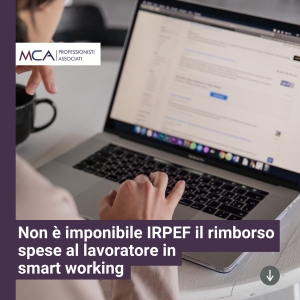 Non &egrave; imponibile IRPEF il rimborso spese al lavoratore in smart working