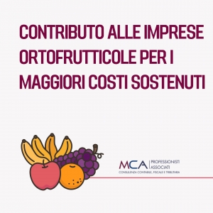 Contributo alle imprese ortofrutticole per i maggiori costi sostenuti