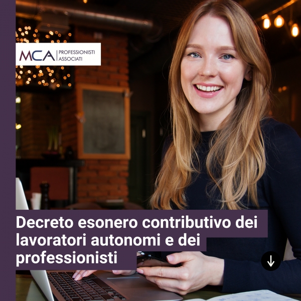 Decreto esonero contributivo dei lavoratori autonomi e dei professionisti