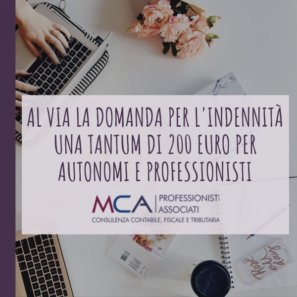 Al via la domanda per l'indennit&agrave; una tantum di 200 euro per autonomi e professionisti