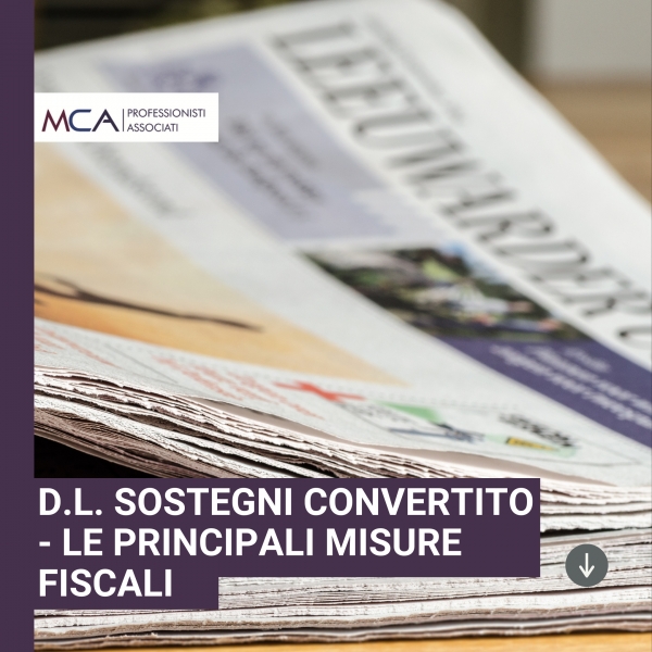 D.L. Sostegni Convertito &ndash; 12 Principali Misure Fiscali
