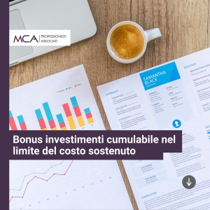 Bonus investimenti cumulabile nel limite del costo sostenuto