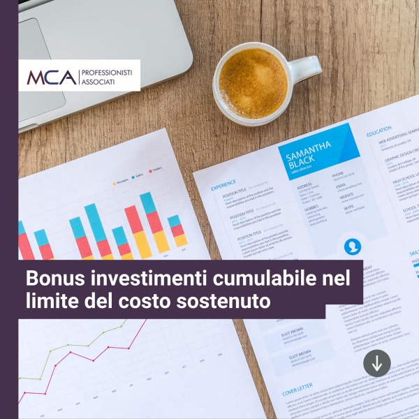 Bonus investimenti cumulabile nel limite del costo sostenuto