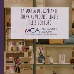 La soglia dei contanti torna al vecchio limite dei 2.000 euro
