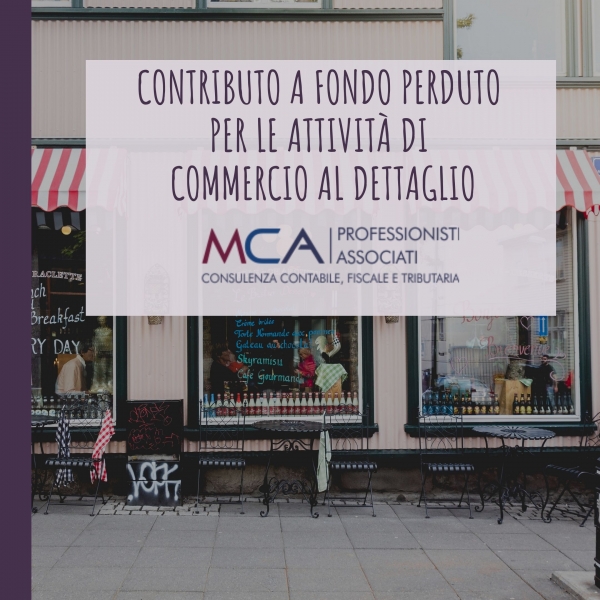 Contributo a fondo perduto per le attivit&agrave; di commercio al dettaglio