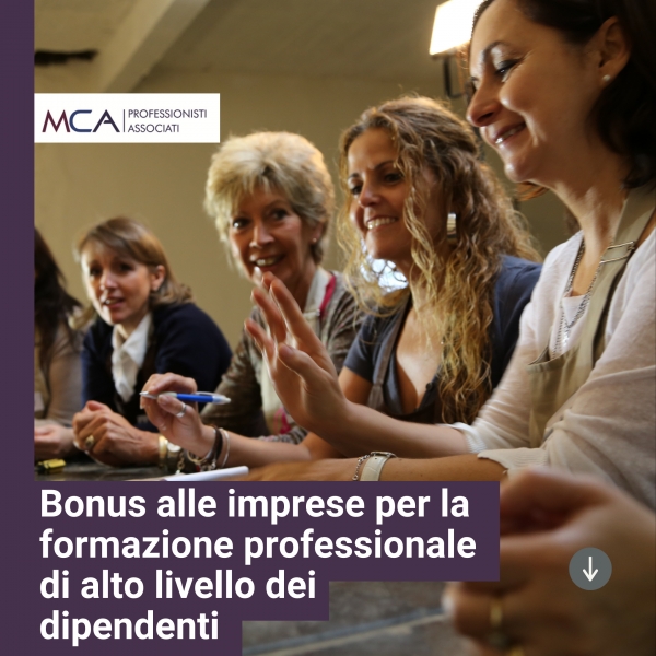 Bonus alle imprese per la formazione professionale di alto livello dei dipendenti