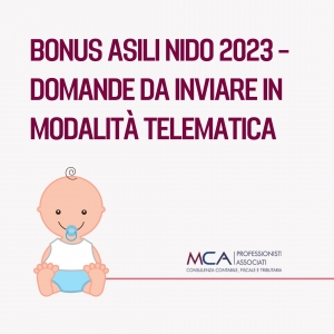 Bonus asili nido 2023 &ndash; domande da inviare in modalit&agrave; telematica