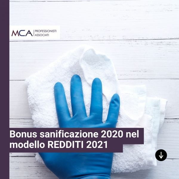 Bonus sanificazione 2020 nel modello REDDITI 2021