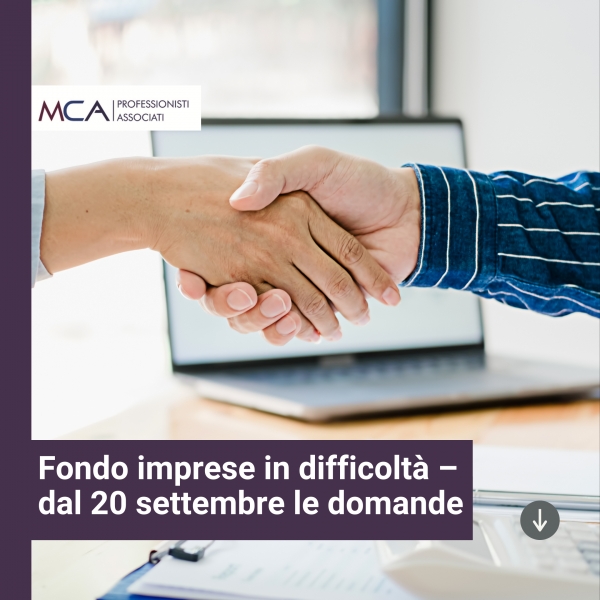 Fondo imprese in difficolt&agrave; &ndash; dal 20 settembre le domande