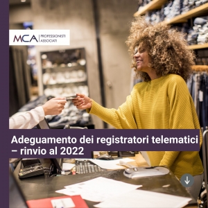 Adeguamento dei registratori telematici &ndash; rinvio al 2022