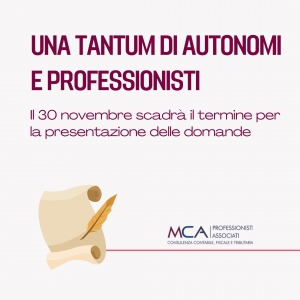 Il 30 novembre scade il termine delle domande per l&rsquo;una tantum di autonomi e professionisti