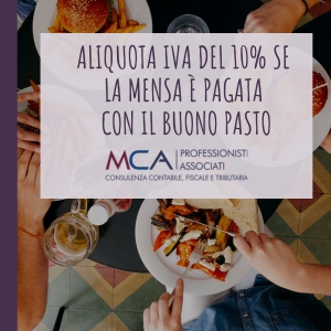 Aliquota IVA del 10% se la mensa &egrave; pagata con il buono pasto